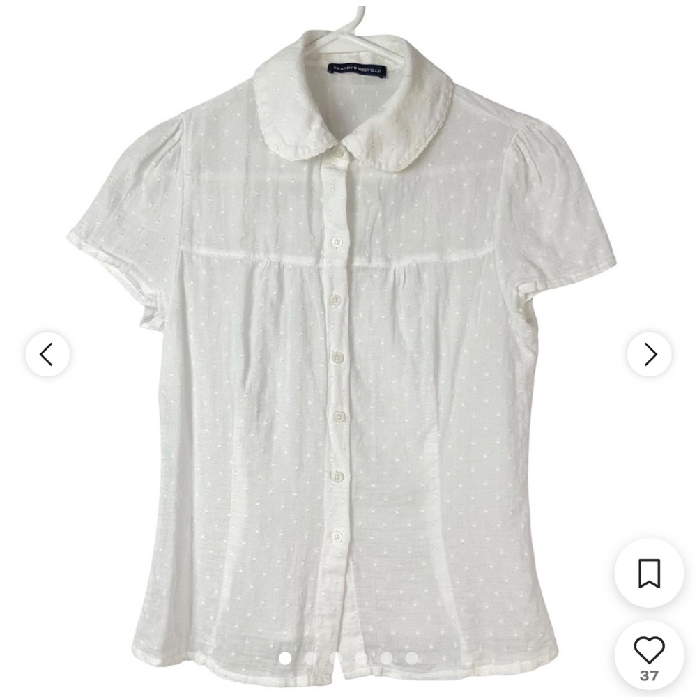 Brandy Melville collared white blouse